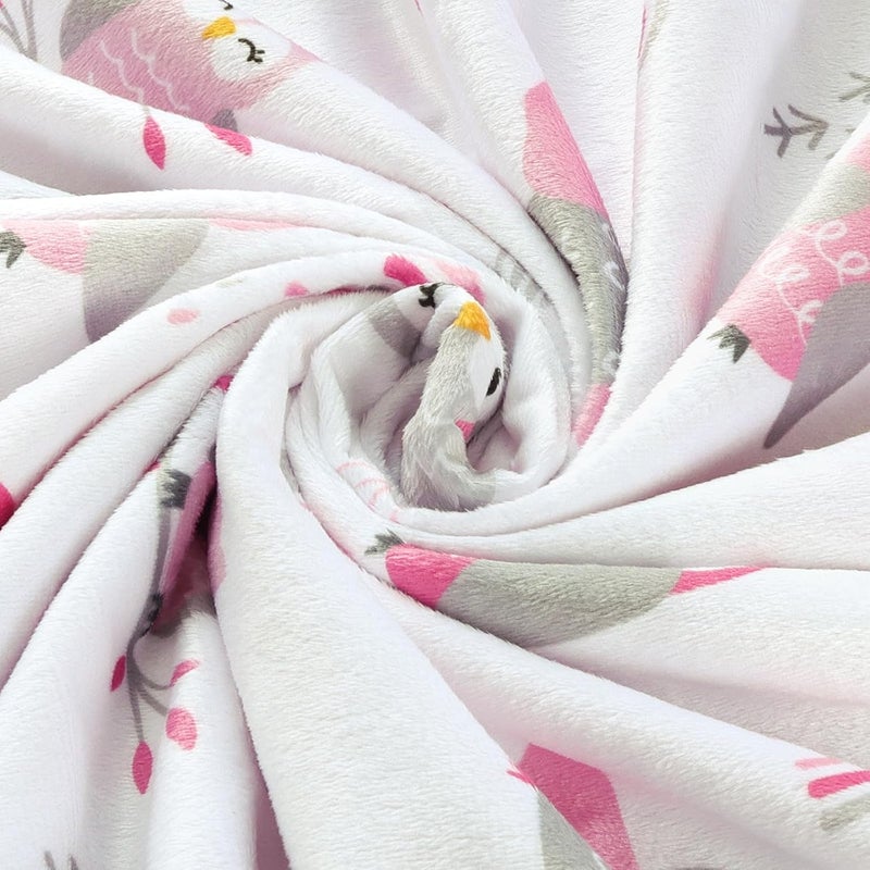BORITAR Baby Blanket for Boys Girls Soft Plush Minky Fabric with Dotted Backing, Lovely Animal Owl Design Blanket for Toddler Newborn 30 x 40 Inch(75x100cm) - Image 3